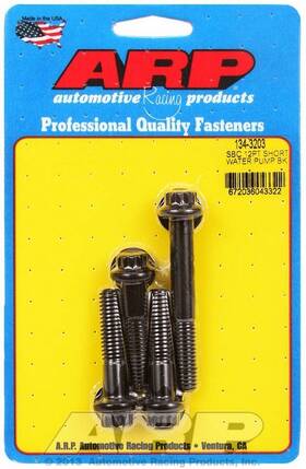 134-3203 Arp Sbc 12 Point Short Water Pump Bolt Kit - Chromoly Black Oxide Finish