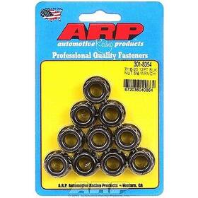 301-8354 Arp - 7/16 Inch -20 Chrome Plated Black Sae 12 Point Flange Nut 10 Pieces