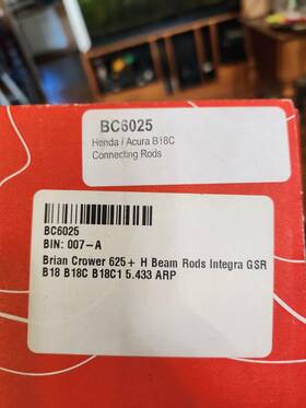 Bc6025 Brian Crower 625 H Beam Rods Integra Gsr B18 B18c B18c1 5.433 Arp