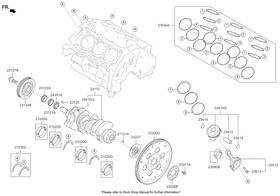 23060-2g510 Genesis Hyundai Kia Genuine 4pack Connecting Rod Bearings For 11-24