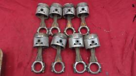 1193339 Gm Buick 215 Connecting Rods And Pistons Oldsmobile Aluminum V8 Pontiac 1961 - 63