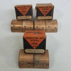 Fb302-20 Johnson Bronze 3 Vtg Ford V8 Connecting Rod Bearings Nonresizable