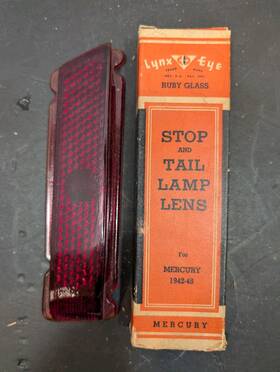 T-501 Lynx Eye Vintage Nos Stop And Tail Light Glass Lens Left 1942-1948 Mercury