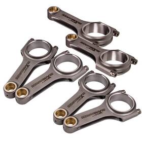 1w9rdq Maxpeedingrods Racing H-beam Connecting Rods Set Arp Bolts For Audi Vw V6 2.6l 2.8l 2.7t 154mm