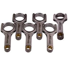 Lgbq6u Maxpeedingrods 6x H-beam Connecting Rods For Bmw M20 B27 325e 2.7l 6cyl 130mm Arp 2000 3/8 Inch