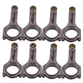 Nvd1sq Maxpeedingrods 8x Connecting Rods For Chevy Ls Sbc 6.100 Inch H-beam .945 Pin 2.100 Rod Journal