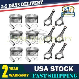 60dx23aa Mousserepairs 6x Connecting Rods Pistons And Rings Set For Jaguar Land Rover Aj126 Engine