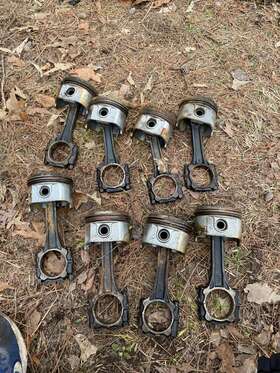 Pontiac 74 73 72 71 70 75 76 1975 1976 400 V8 Engine Motor Pistons And Rods Set Cores Only Read