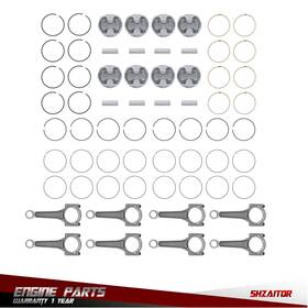 Ie1400022es Shzaitor 8x Pistons Rods Kit For Chrysler 300 Aspen Dodge Charger Jeep Commander 5.7l
