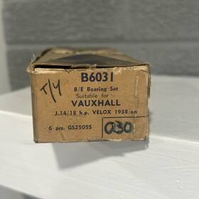 B6031 Vauxhall 1938 Up Antique Bearing Set New Glacier Plain Bearings 18 Hp