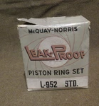 Nos Sealed Box Mcquay-norris Piston Ring Set L952 Std 1940-49 Ihc. Fixed Price $29.99.