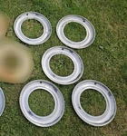 Lot Of 7 Vintage Stainless +tin Beauty Rings For 16" Wheels Set 4 Trim Rims. Fixed Price $139.00.