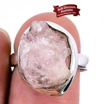 Natural Morganite New Statement Anniversary Bezel Ring Size 8 925 Solid Silver. Fixed Price $25.47.