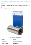 Engine Piston Wrist Pin HC3Z-6135-A. Fixed Price $20.00.