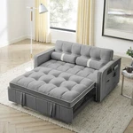 Modern 55.5" Pull Out Sleep Sofa Bed 2 Seater Loveseats Couch W/side Pocket. Fixed Price $539.99.