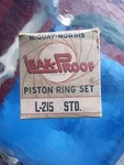 34-41 Dodge Passenger Truck Piston Ring Set Mcquay-norris L215-STD. Fixed Price $19.99.