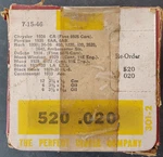 Perfect Circle Piston Ring Set 520 .020 Fits 1934-36 Nash Ambassador 3-3/8". Fixed Price $50.00.