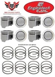 Oldsmobile Gm 350 V8 1968 - 1980 (8) Enginetech Pistons With Cast Rings. Fixed Price $368.49.