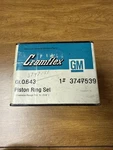Sealed Box! Corvette Cromflex Piston Ring Set Gm 3747539 Nos. Fixed Price $60.00.