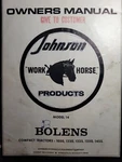 Johnson Model Loader Bolens Garden Tractor 1050 1250 1455 Owner &parts Manual. Fixed Price $73.94.