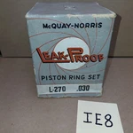 1932-45 Ford V8 4-RING Piston Set Mcquay Norris L-270 .030 3-1/16" Bore. Fixed Price $35.00.