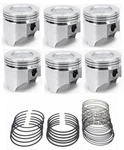 Silvolite Pistons SET/6+CAST Rings Ford 200 250 6-CYLINDER 1963-1983 .030. Fixed Price $195.46.