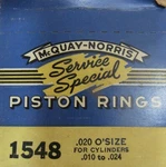 1939-1953 No. 1548 Mcquay-norris + .020 Piston Rings 239-255 Engines. Fixed Price $30.00.