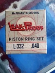 1941 Plym. Dodge Tr. 6CYL Piston Ring Set Mcquay Norris #: L332 .040. Fixed Price $19.99.
