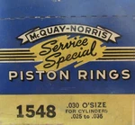 1939-1953 No. 1548 Mcquay-norris + .030 Piston Rings 239-255 Engines. Fixed Price $30.00.