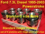 Ford 7.3L Diesel Pistons Standard Set W/ Rings 95-03 Mahle Clevite Of 8. Fixed Price $708.99.