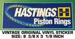 Hastings Piston Rings Vintage Original Vinyl Decal Sticker-drag-nascar-racing. Fixed Price $8.66.