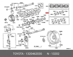 Genuine Oe Bearing Set, Connecting Rod, 1320462030 For Toyota 13204-62030. Fixed Price $116.26.