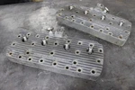 Offenhauser Finned Aluminum 59AB Flathead Ford V8 Cylinder Heads Pair. Fixed Price $500.00.