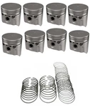 Pistons Flat Top SET/8+CAST Rings For 1956-1957 Cadillac 365 V8 .040 Bore. Fixed Price $594.01.