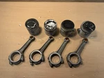 Original Triumph TR2 TR3 TR4A Set Of Pistons And Connecting Rods. Fixed Price $104.99.