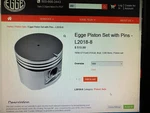 Nos Egge Piston Set W/pins & Rings 1956-1957 Ford 312 Part # L2018-8.000. Fixed Price $450.00.
