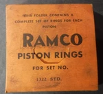 Nos Ramco Piston Ring Set 1322 Std. Fixed Price $8.95.