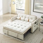 Modern Pull Out Sleep Bed 55.5"SOFA Couch 2 Seater Loveseats W/side Pockets. Fixed Price $671.49.
