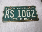 1973 Ohio License Plate Rs 1002. Fixed Price $8.99.