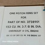 Gm Chevy 153 Piston Ring Set Nos. #3738901.. Fixed Price $24.00.