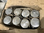 Set Of Eight, Nos Flathead Ford V8 Pistons- Script. Fixed Price $125.00.