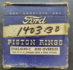 1932-45 Ford V8 4-RING Piston Set 29AS-6149-C .030 3-1/16" Bore. Fixed Price $30.00.