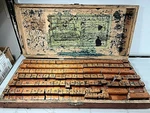Antique Boos Wooden Rubber Kit Box 100+ Stamps Toledo Ohio. Fixed Price $72.00.