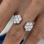 14K White Gold Fashion Ring 1.7CT Round Labcreated Diamond F/VS1 Ggl. Fixed Price $1385.50.