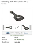 Genuine Ford Connecting Rod AL3Z-6200-C. Fixed Price $42.00.
