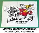 Ansen Equipped - Vintage 90'S Clear Vinyl Decal Sticker Drag Racing Calif. Fixed Price $9.48.