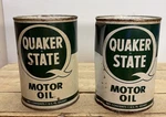 Lot Of (2) Quaker State Motor Oil Hd 20-20W Quart Metal Cans Full Sealed Vintage. Fixed Price $14.95.