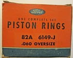 1937 1940 Ford V-8 Piston Rings .060 Oversize 82A 6149-J. Fixed Price $35.50.