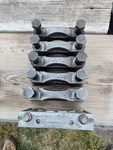1958 Ford 292 Y-block Ebu Main Bearing Caps Bolts And Rear Seal Retainer Used. Fixed Price $135.00.