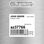 AZ37766 Power Cord Fits John Deere (surplus Open Box). Fixed Price $334.04.